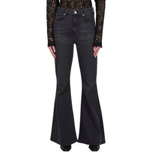 7 For All Mankind Megaflare Faded Black Wash Jeans High Rise‎ Bell GUC